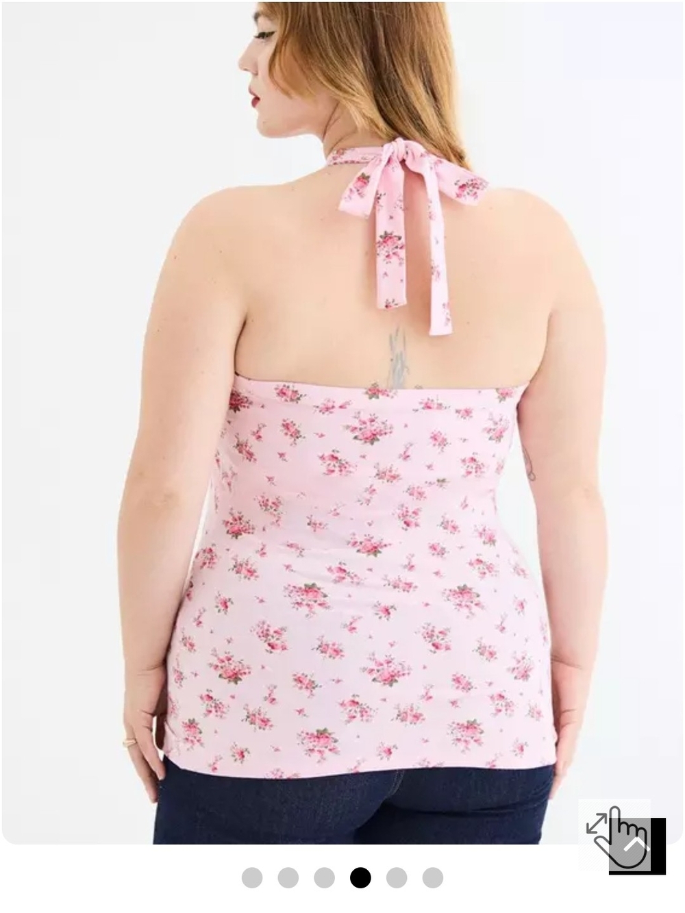 Torrid Retro Chic Foxy Twist Neck Halter Top Pink Floral NWT Size 1 1X